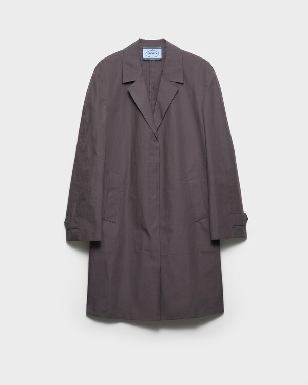 Single-breasted double poplin coat - Hematite Single-breasted double poplin coat - Hematite