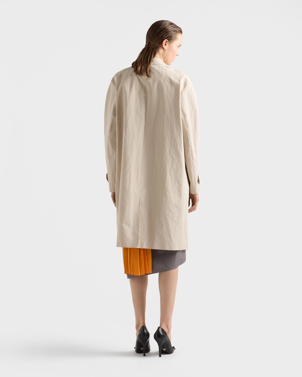 Single-breasted double poplin coat - Limestone Single-breasted double poplin coat - Limestone