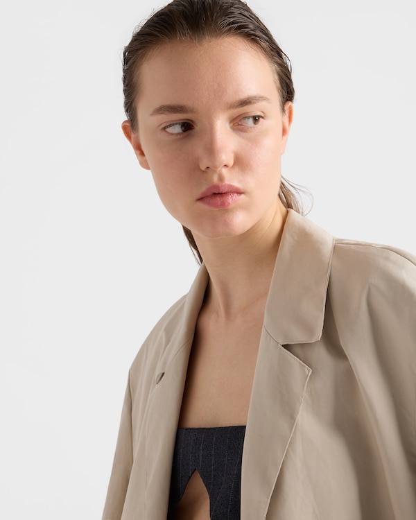 Single-breasted double poplin coat - Limestone Single-breasted double poplin coat - Limestone