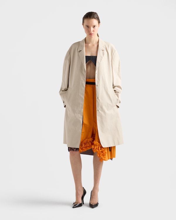 Single-breasted double poplin coat - Limestone Single-breasted double poplin coat - Limestone