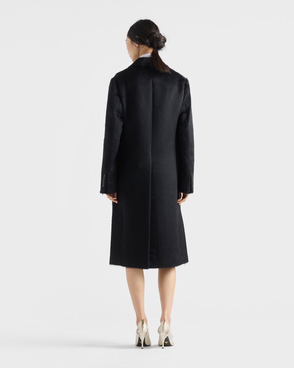 Single-breasted velour coat - Navy Single-breasted velour coat - Navy