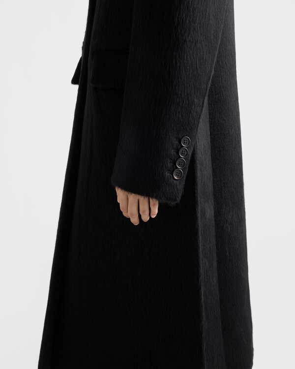 Single-breasted velour coat - Navy Single-breasted velour coat - Navy
