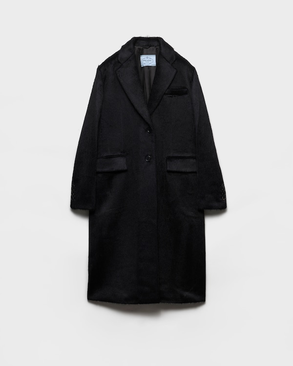 Single-breasted velour coat - Navy Single-breasted velour coat - Navy