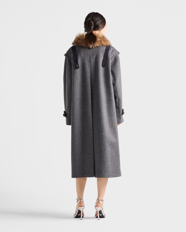 Single-breasted double loden cloth coat - Slate Gray Single-breasted double loden cloth coat - Slate Gray