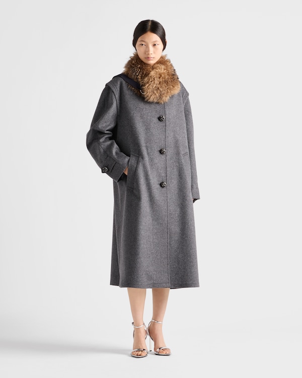 Single-breasted double loden cloth coat - Slate Gray Single-breasted double loden cloth coat - Slate Gray