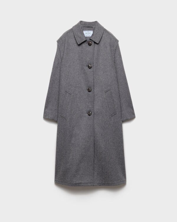 Single-breasted double loden cloth coat - Slate Gray Single-breasted double loden cloth coat - Slate Gray