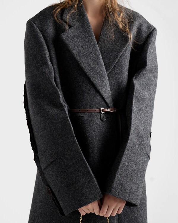 Single-breasted shetland wool coat - Slate Gray Single-breasted shetland wool coat - Slate Gray