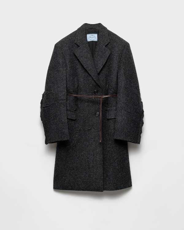 Single-breasted shetland wool coat - Slate Gray Single-breasted shetland wool coat - Slate Gray