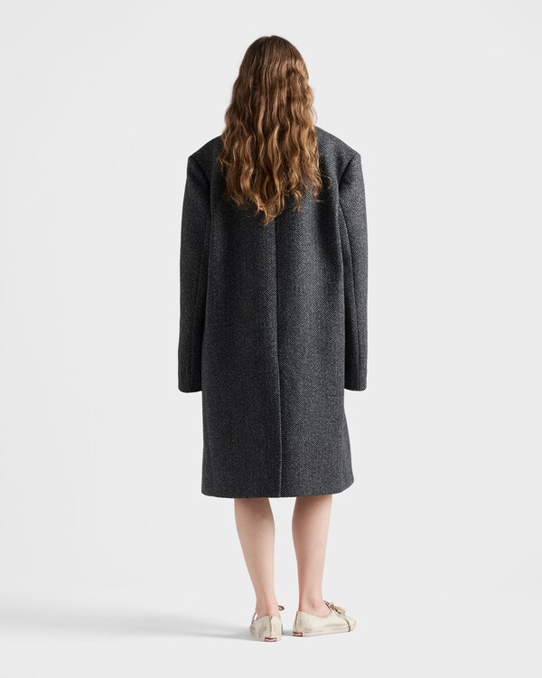 Single-breasted chevron wool jacket - Anthracite Gray Single-breasted chevron wool jacket - Anthracite Gray