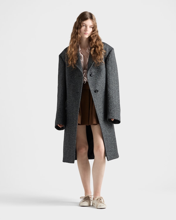 Single-breasted chevron wool jacket - Anthracite Gray Single-breasted chevron wool jacket - Anthracite Gray