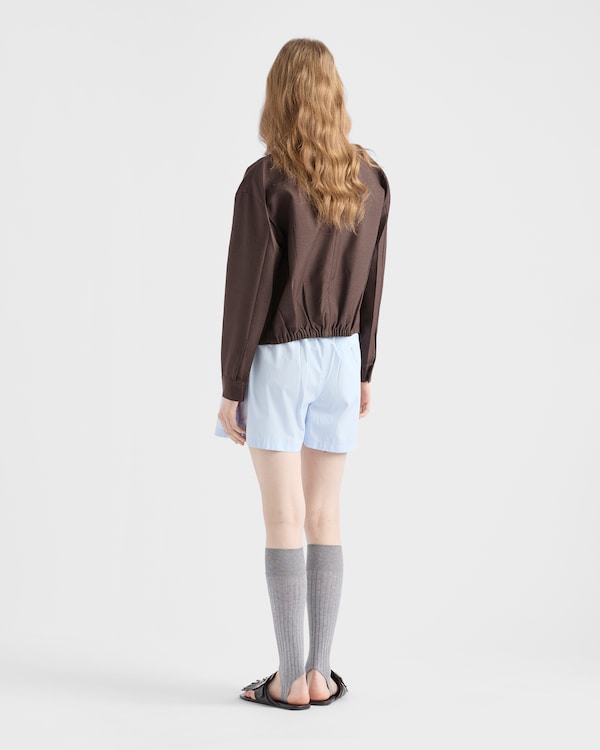 Kid mohair blouson jacket - Cocoa Brown Kid mohair blouson jacket - Cocoa Brown