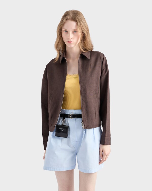 Kid mohair blouson jacket - Cocoa Brown Kid mohair blouson jacket - Cocoa Brown
