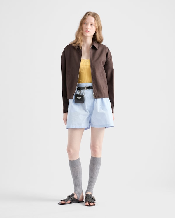Kid mohair blouson jacket - Cocoa Brown Kid mohair blouson jacket - Cocoa Brown