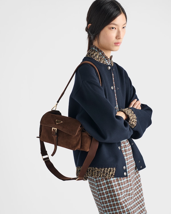 Double cashmere and wool bomber jacket - Navy Double cashmere and wool bomber jacket - Navy