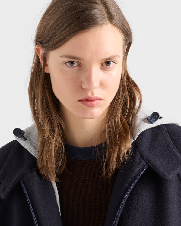 Cloth and cotton fleece jacket - Navy Cloth and cotton fleece jacket - Navy