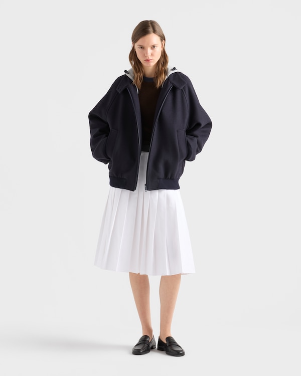 Cloth and cotton fleece jacket - Navy Cloth and cotton fleece jacket - Navy