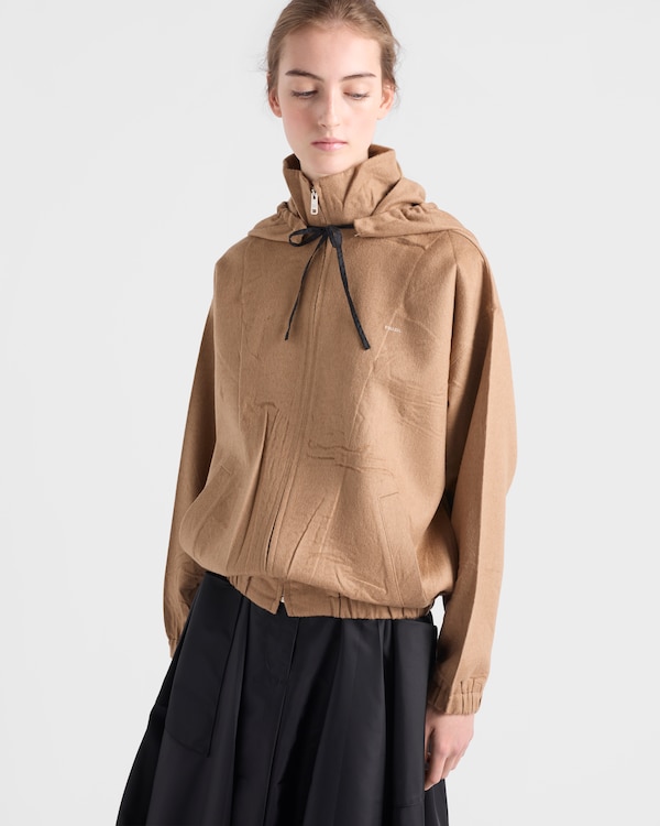 Camel-hair blouson jacket - Camel Brown Camel-hair blouson jacket - Camel Brown