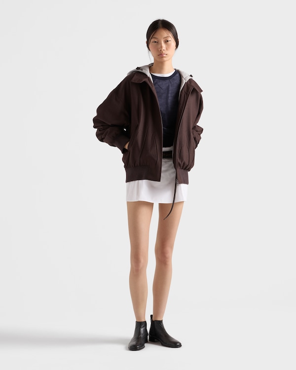 Hooded rush stitch jacket - Ebony Hooded rush stitch jacket - Ebony