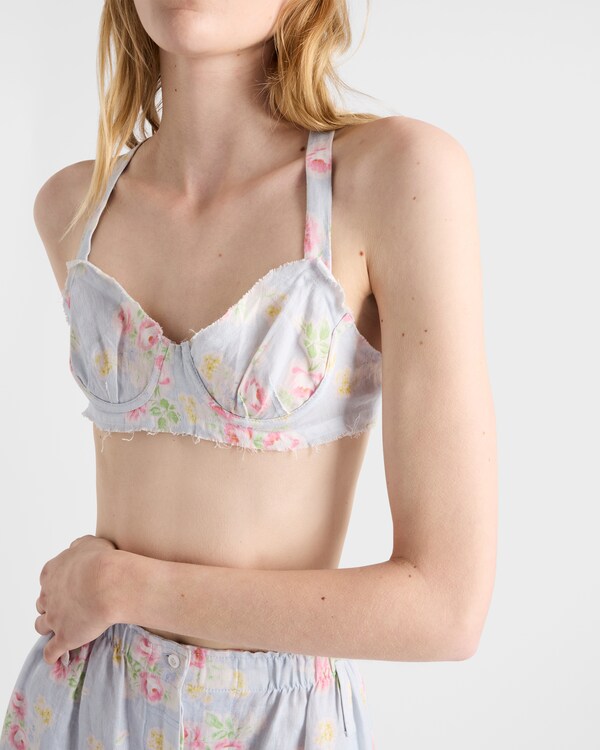Floral print old linen bra - Astro Floral print old linen bra - Astro