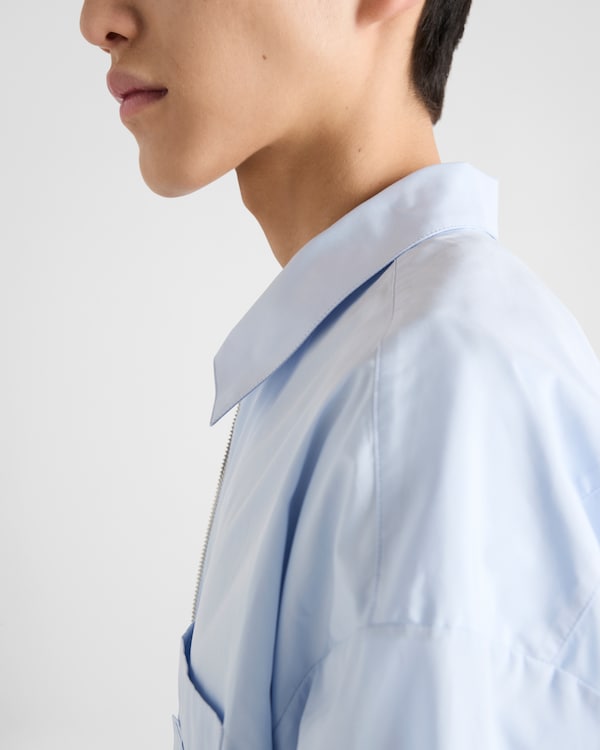 Cotton zipper shirt - Sky Blue Cotton zipper shirt - Sky Blue