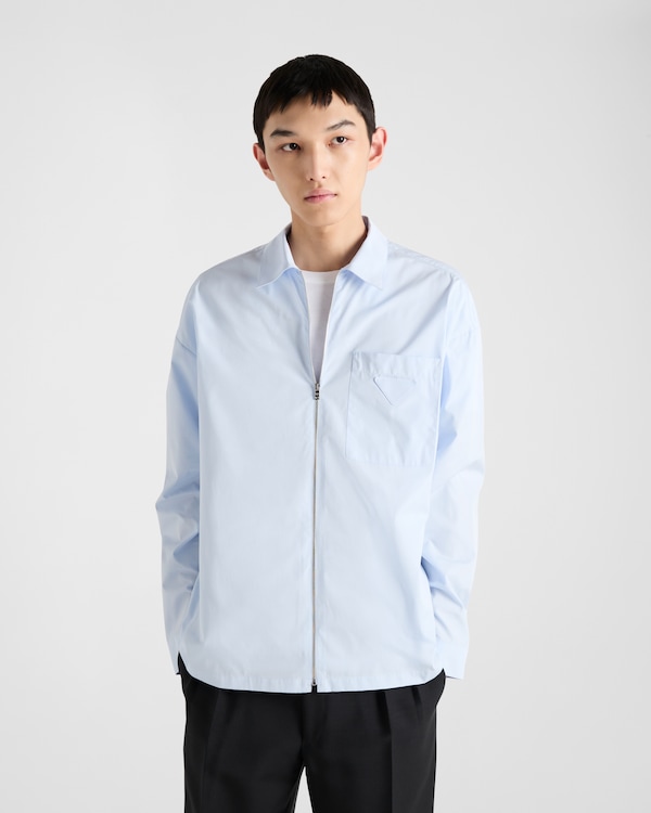 Cotton zipper shirt - Sky Blue Cotton zipper shirt - Sky Blue