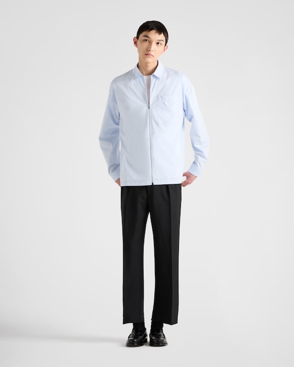 Cotton zipper shirt - Sky Blue Cotton zipper shirt - Sky Blue