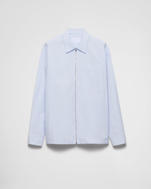 Cotton zipper shirt - Sky Blue Cotton zipper shirt - Sky Blue