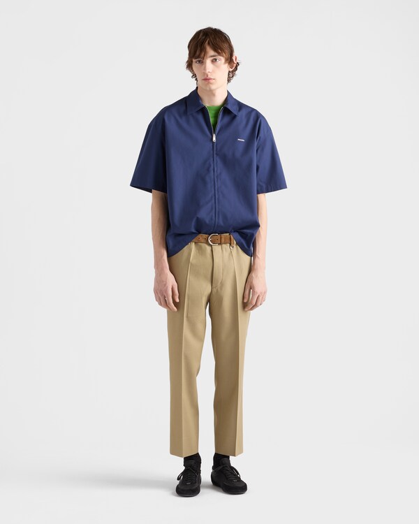 Short-sleeved technical cotton shirt - Bluette Short-sleeved technical cotton shirt - Bluette