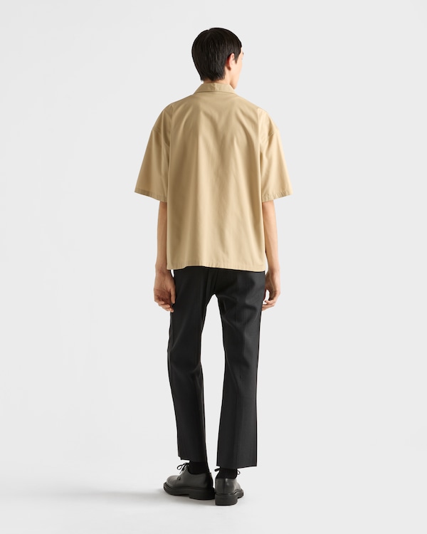 Short-sleeved technical cotton shirt - Desert Beige Short-sleeved technical cotton shirt - Desert Beige