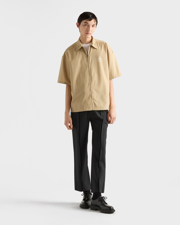 Short-sleeved technical cotton shirt - Desert Beige Short-sleeved technical cotton shirt - Desert Beige