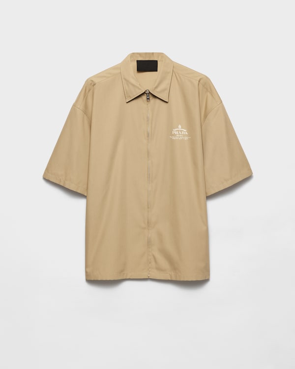 Short-sleeved technical cotton shirt - Desert Beige Short-sleeved technical cotton shirt - Desert Beige