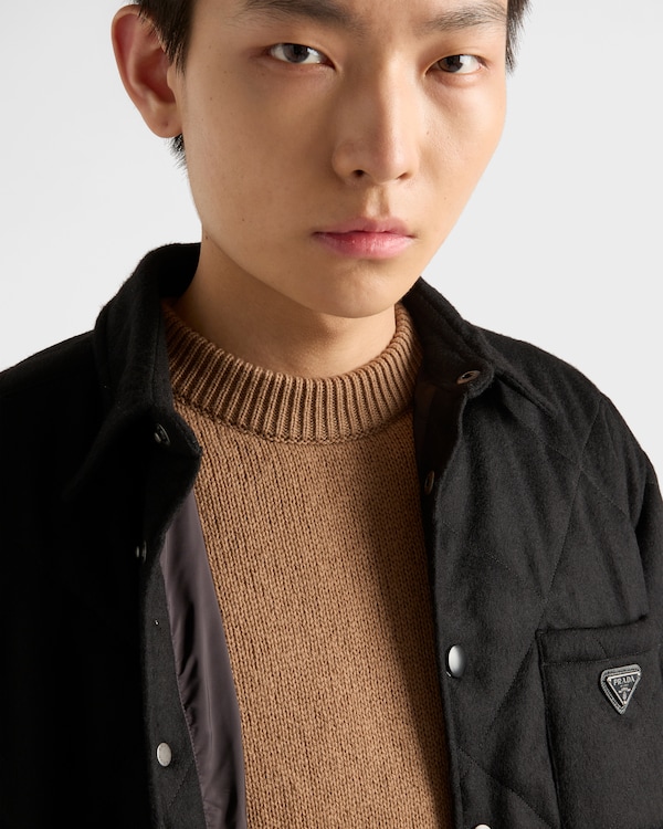 Padded cashmere shirt - Black Padded cashmere shirt - Black