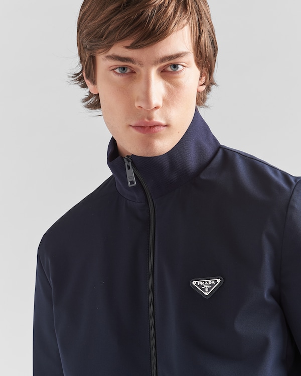 Stretch technical fabric zipper sweatshirt - Navy Stretch technical fabric zipper sweatshirt - Navy