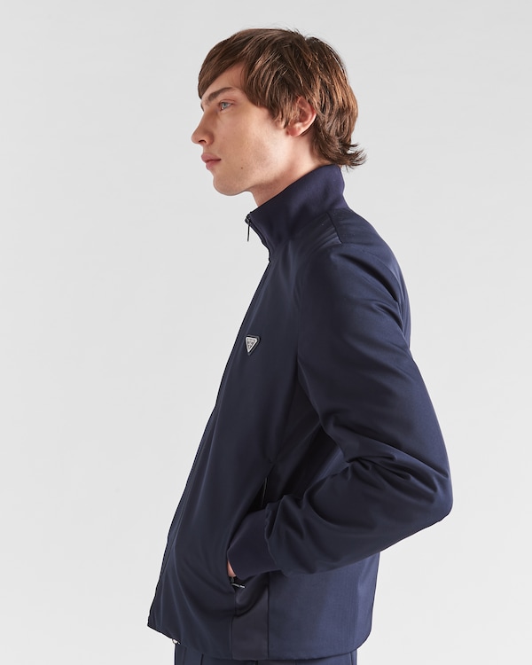 Stretch technical fabric zipper sweatshirt - Navy Stretch technical fabric zipper sweatshirt - Navy