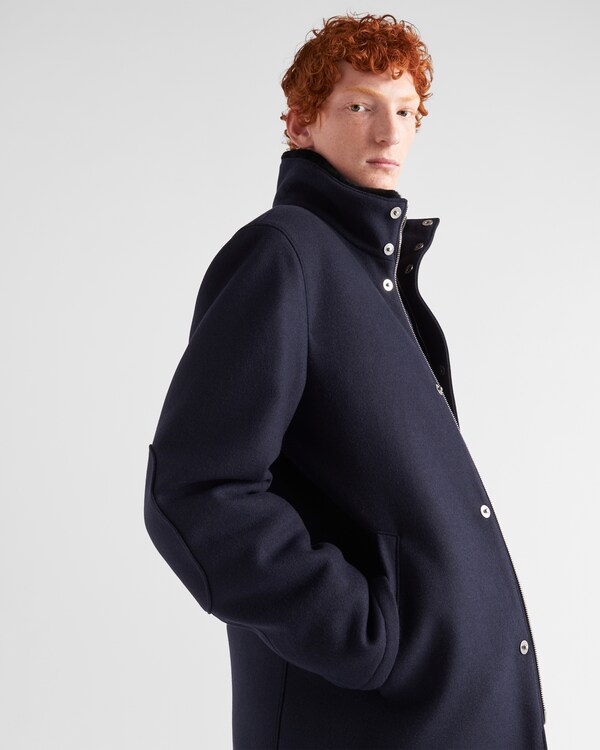 Wool blend and shearling jacket - Navy Wool blend and shearling jacket - Navy