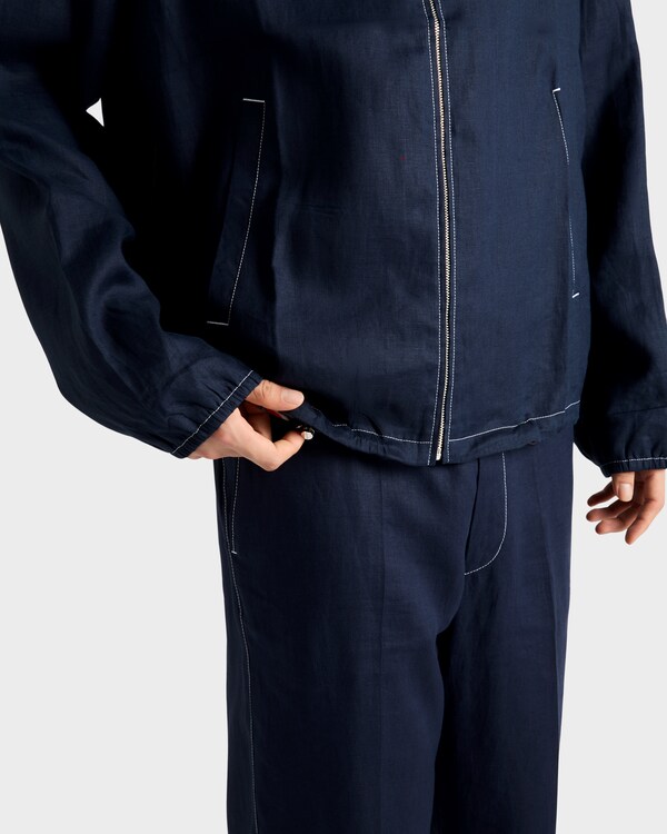 Cotton blouson jacket - Blue Cotton blouson jacket - Blue