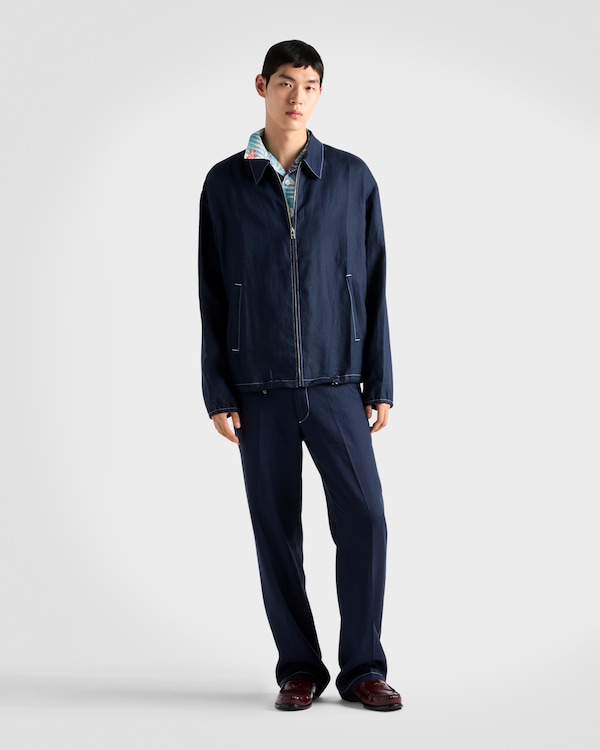 Cotton blouson jacket - Blue Cotton blouson jacket - Blue