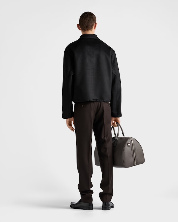 Wool and cashmere blouson jacket - Black Wool and cashmere blouson jacket - Black