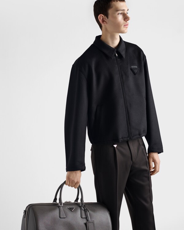 Wool and cashmere blouson jacket - Black Wool and cashmere blouson jacket - Black