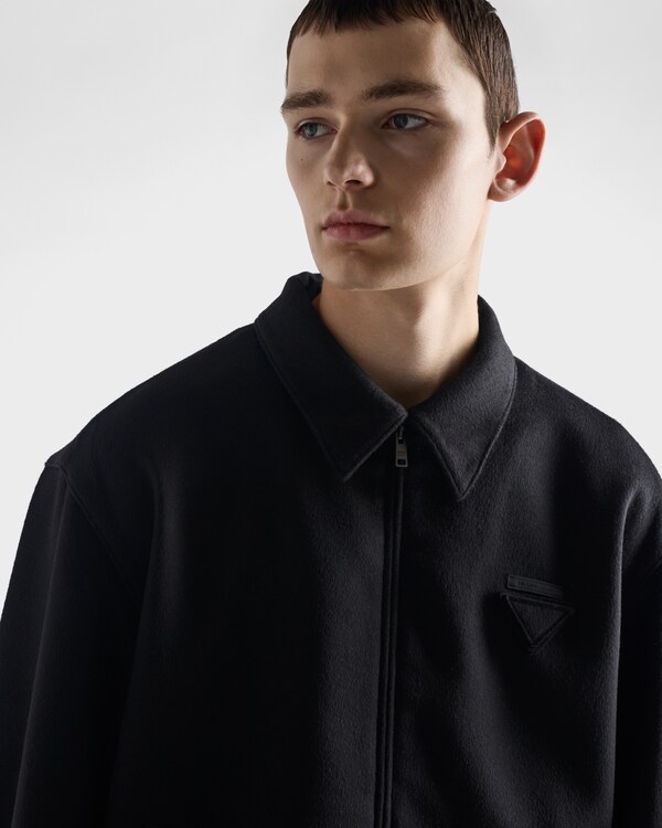 Wool and cashmere blouson jacket - Black Wool and cashmere blouson jacket - Black