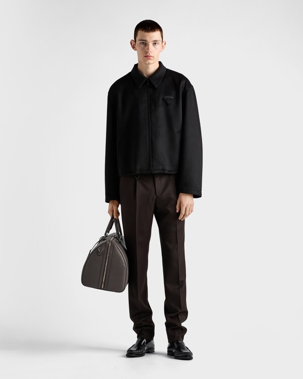 Wool and cashmere blouson jacket - Black Wool and cashmere blouson jacket - Black