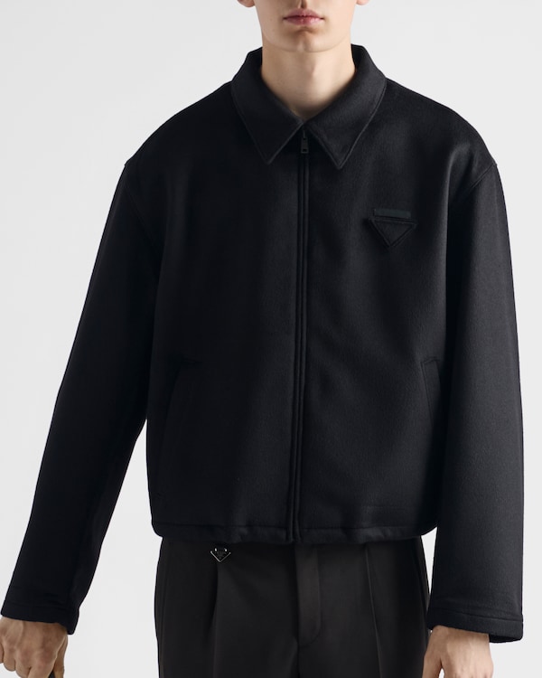 Wool and cashmere blouson jacket - Black Wool and cashmere blouson jacket - Black