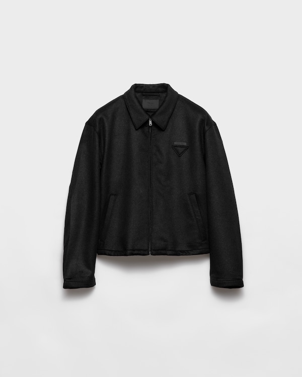 Wool and cashmere blouson jacket - Black Wool and cashmere blouson jacket - Black