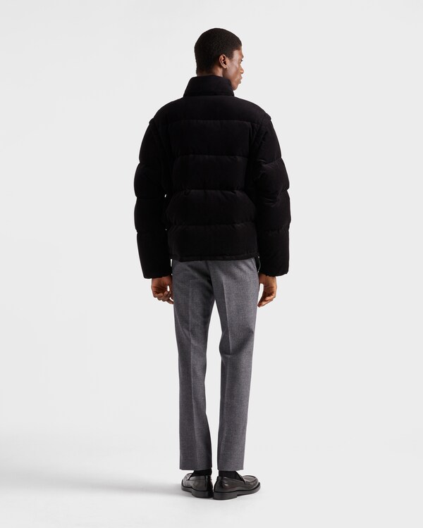 Medium-weight corduroy down jacket - Black Medium-weight corduroy down jacket - Black