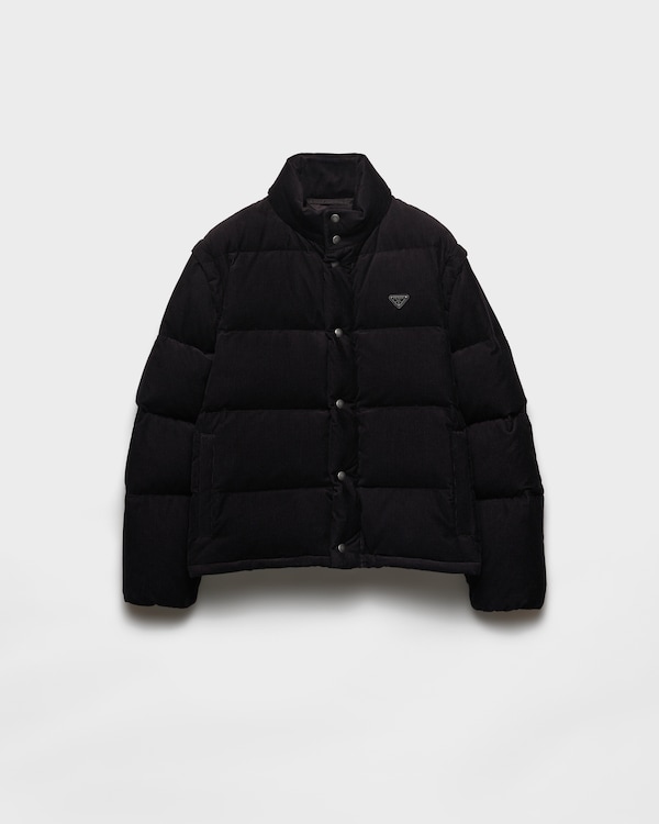 Medium-weight corduroy down jacket - Black Medium-weight corduroy down jacket - Black