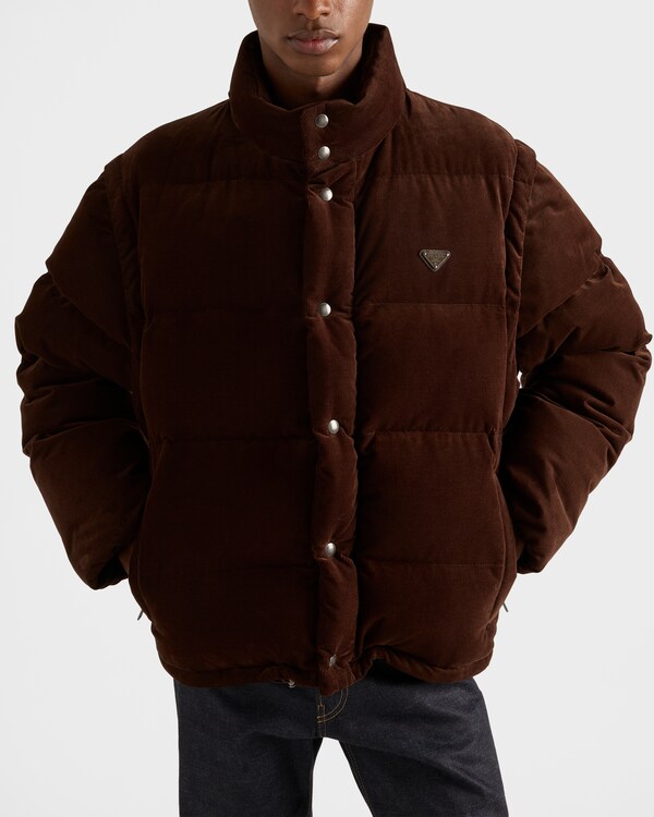 Medium-weight corduroy down jacket - Cocoa Brown Medium-weight corduroy down jacket - Cocoa Brown