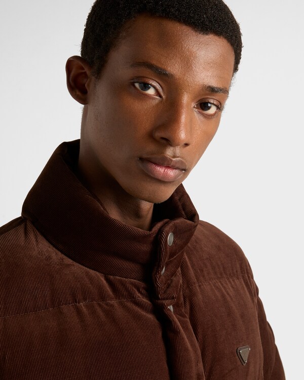 Medium-weight corduroy down jacket - Cocoa Brown Medium-weight corduroy down jacket - Cocoa Brown