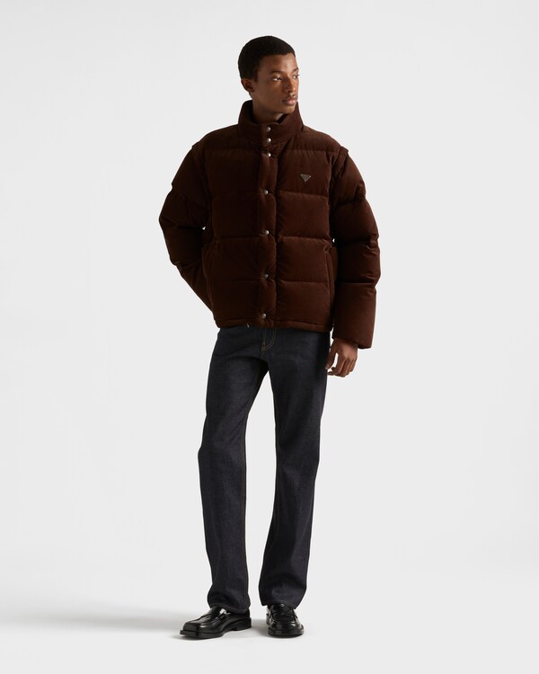 Medium-weight corduroy down jacket - Cocoa Brown Medium-weight corduroy down jacket - Cocoa Brown