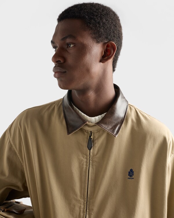 Cotton jacket with leather details - Cord Cotton jacket with leather details - Cord
