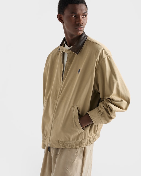 Cotton jacket with leather details - Cord Cotton jacket with leather details - Cord